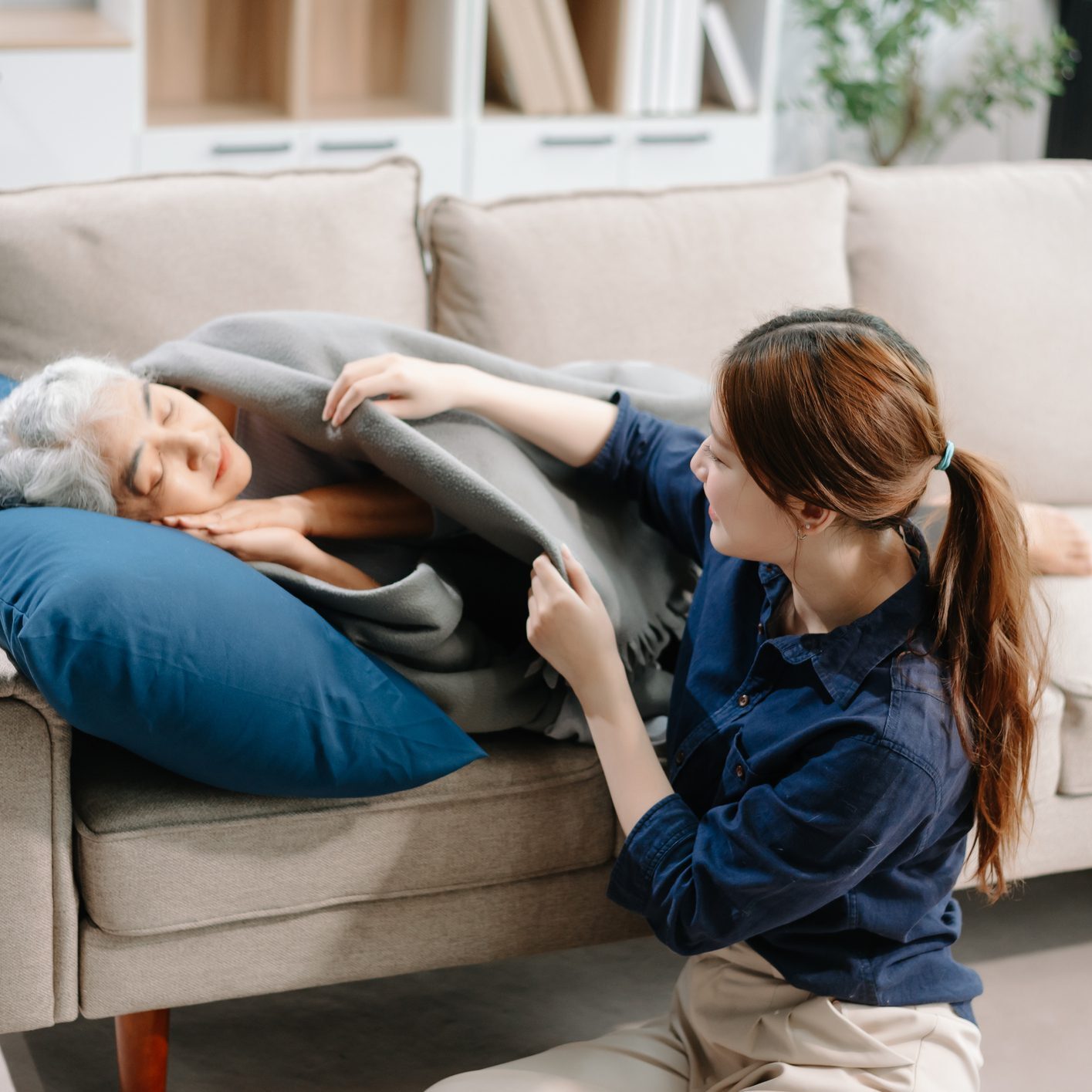 Comforting scene with blanket and pillow